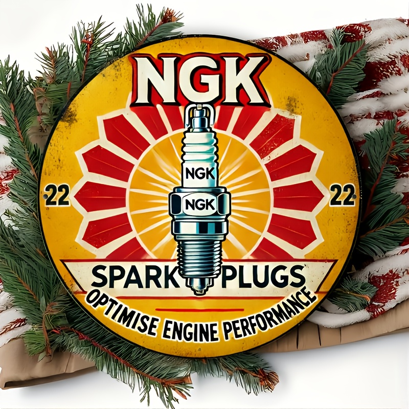 NGK Spark Plug Metal Tin Sign, - Vintage Collectible Plates review and price