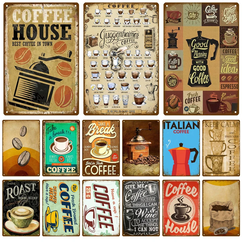 Metal Sign Retro Decor Coffee  - Vintage Collectible Plates review and price