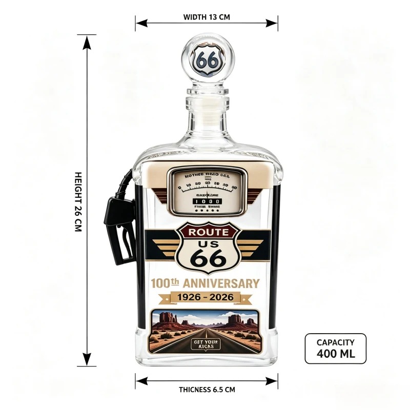 US Route 66 Glass Whiskey Deca - Vintage Collectible Liquor Bottles review and price